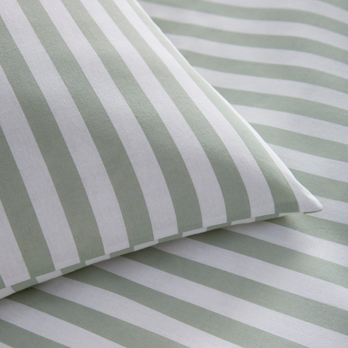 Pencil Stripe Duvet Set – Sage