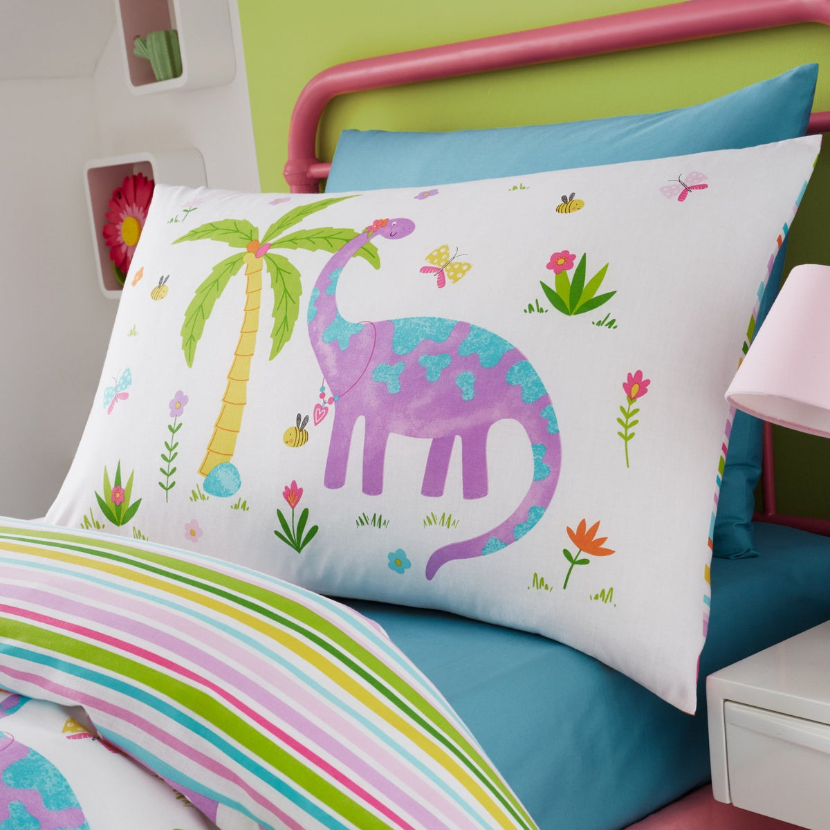 Daisy Dinosaur Pillowcases (Pair)