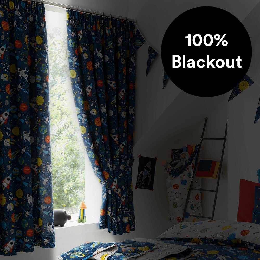 Kids Space Explorer Blackout Curtains Happy Linen Company