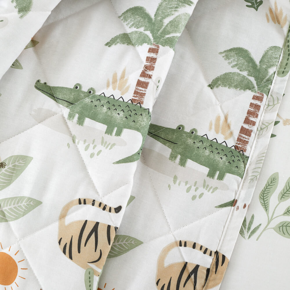 Kids Jungle Safari Quilted Throw | Happy Linen Company