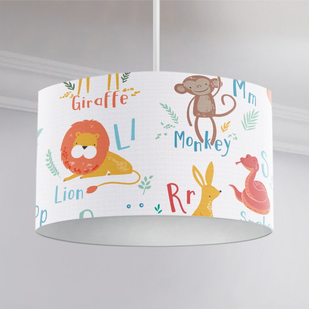 Animal Alphabet Ceiling Lampshade - Happy Linen Company