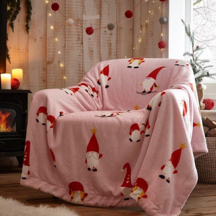 Christmas Gonks Sherpa Fleece Throw - Happy Linen Company