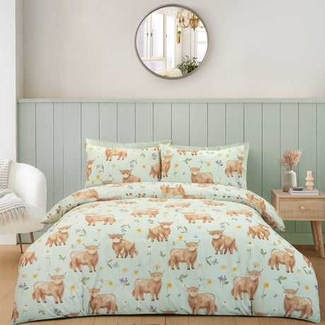 Daisy Highland Cow Duvet Set