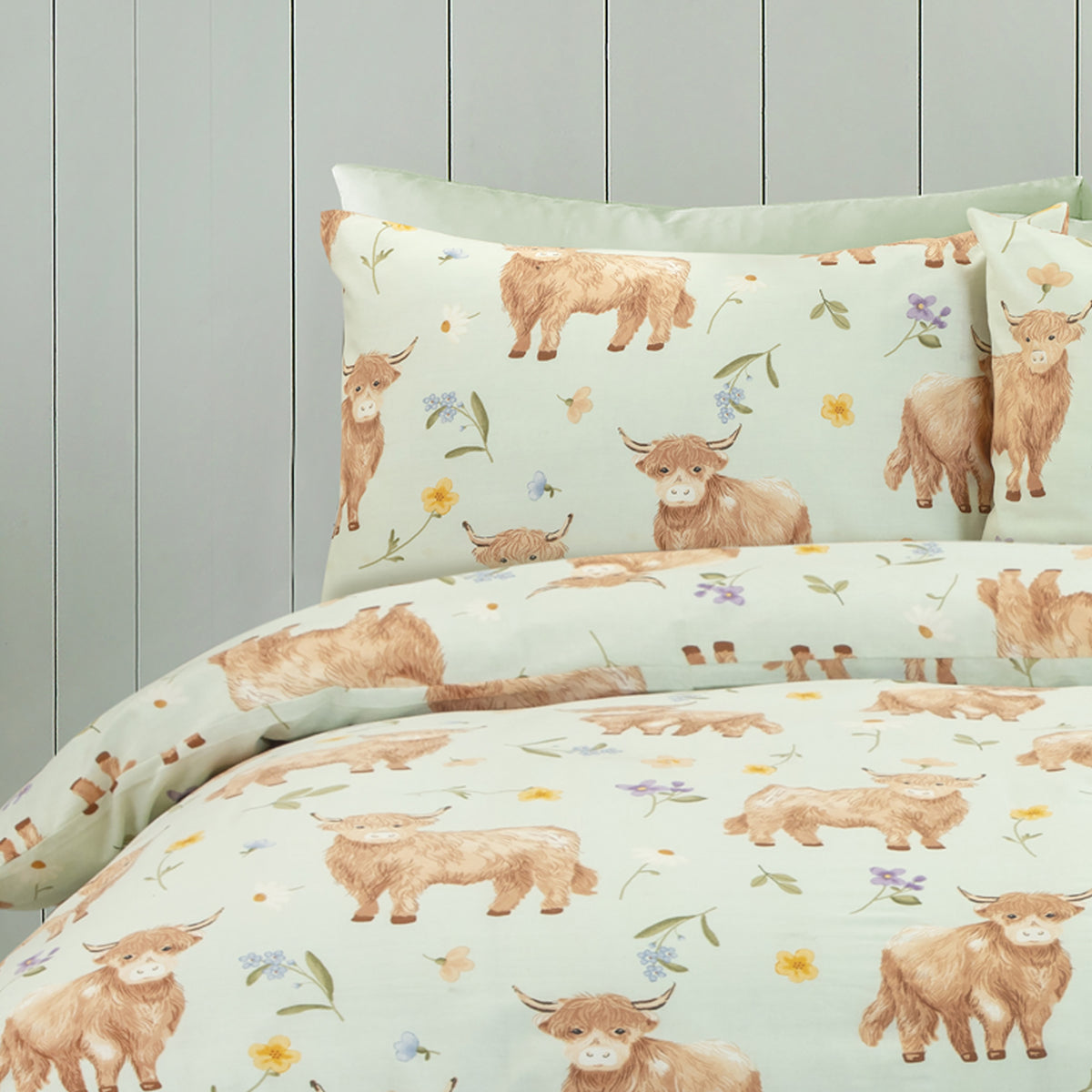 Daisy Highland Cow Duvet Set