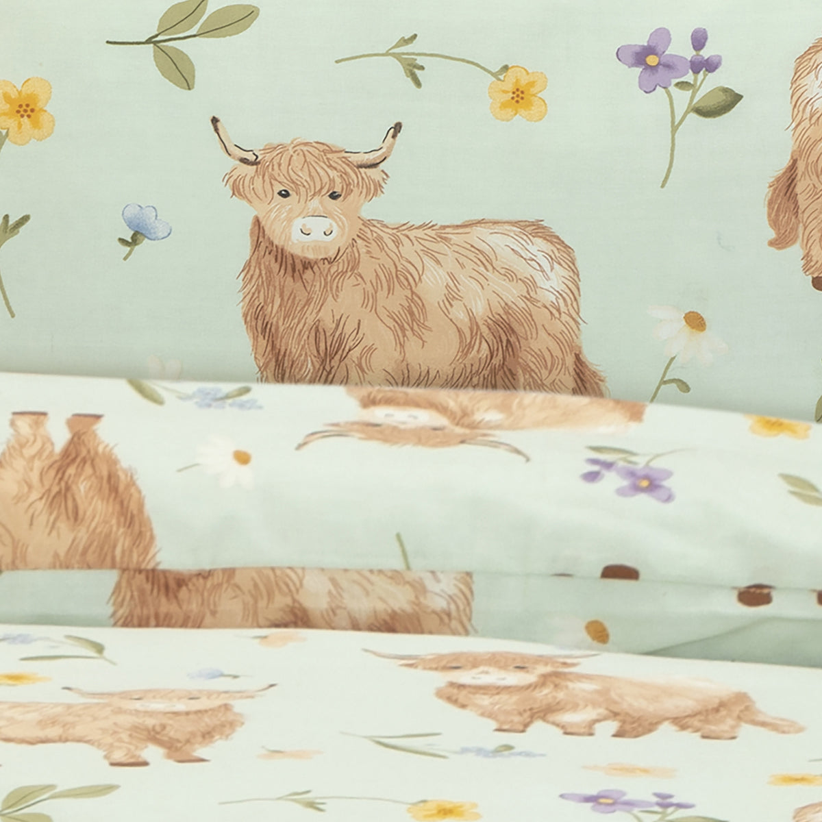 Daisy Highland Cow Duvet Set