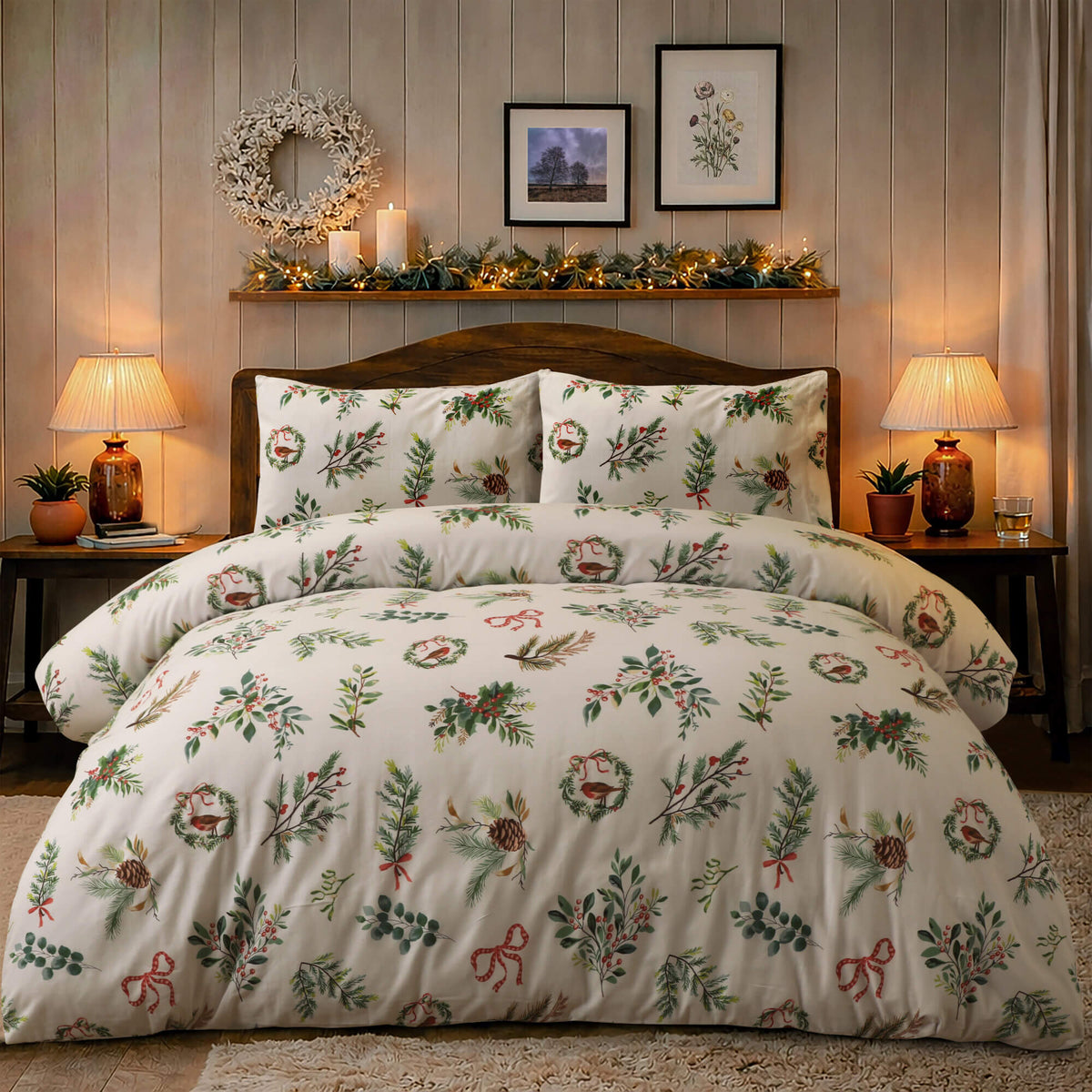 Evergreen Bows Duvet Set - Happy Linen Company