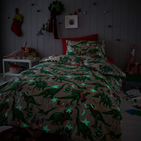 Festive Dinosaur Christmas Bedding - Happy Linen Company