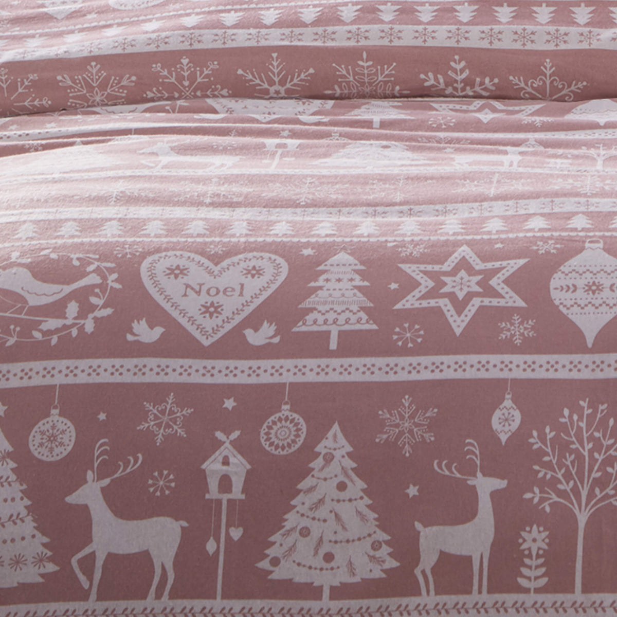 Festive Scandi Duvet Set (Blush Pink) - Happy Linen Company
