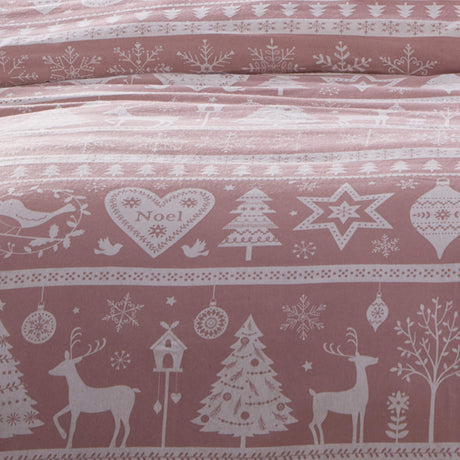 Festive Scandi Duvet Set (Blush Pink) - Happy Linen Company