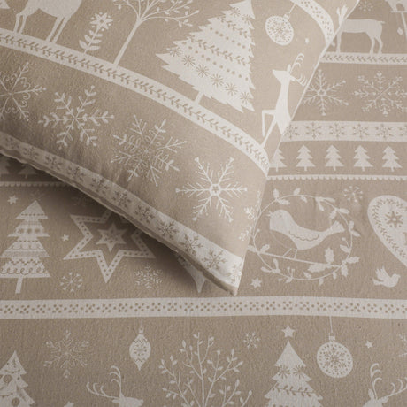 Festive Scandi Duvet Set (Natural) - Happy Linen Company