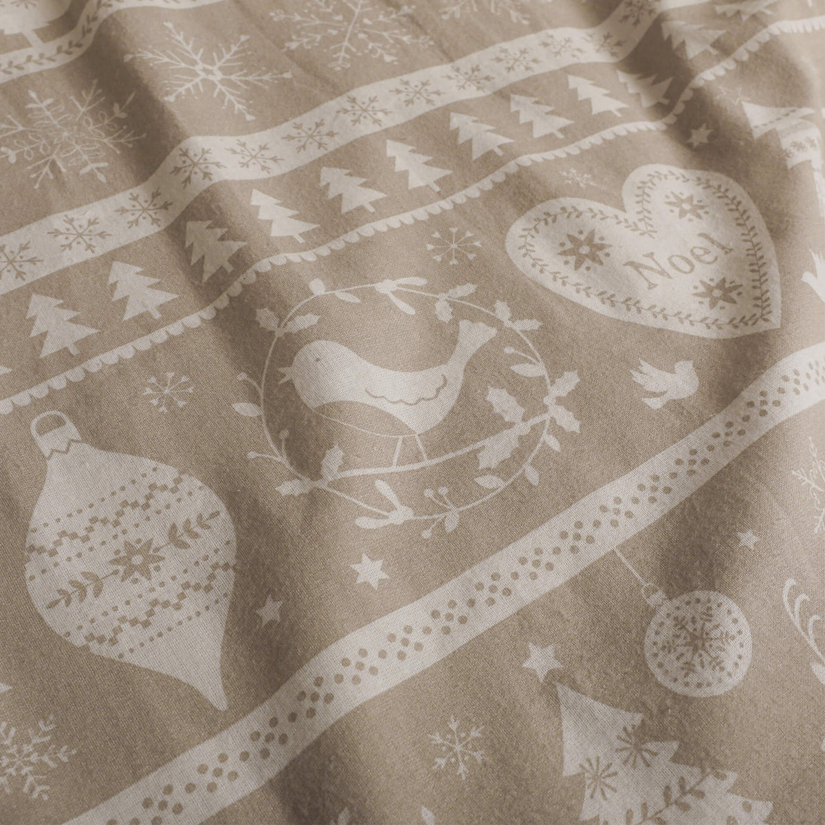 Festive Scandi Duvet Set (Natural) - Happy Linen Company