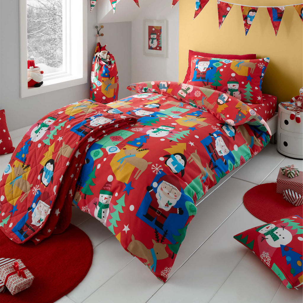 Jolly Christmas Santa Bedding - Happy Linen Company