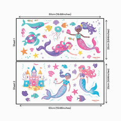 Magical Mermaids Wall Stickers - Happy Linen Company