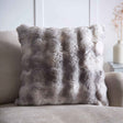 Oslo Fur Filled Cushion (Grey) - Happy Linen Company