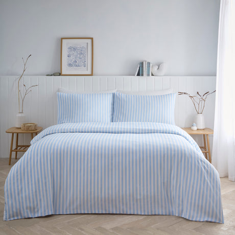 Pencil Stripe Duvet Set – Blue
