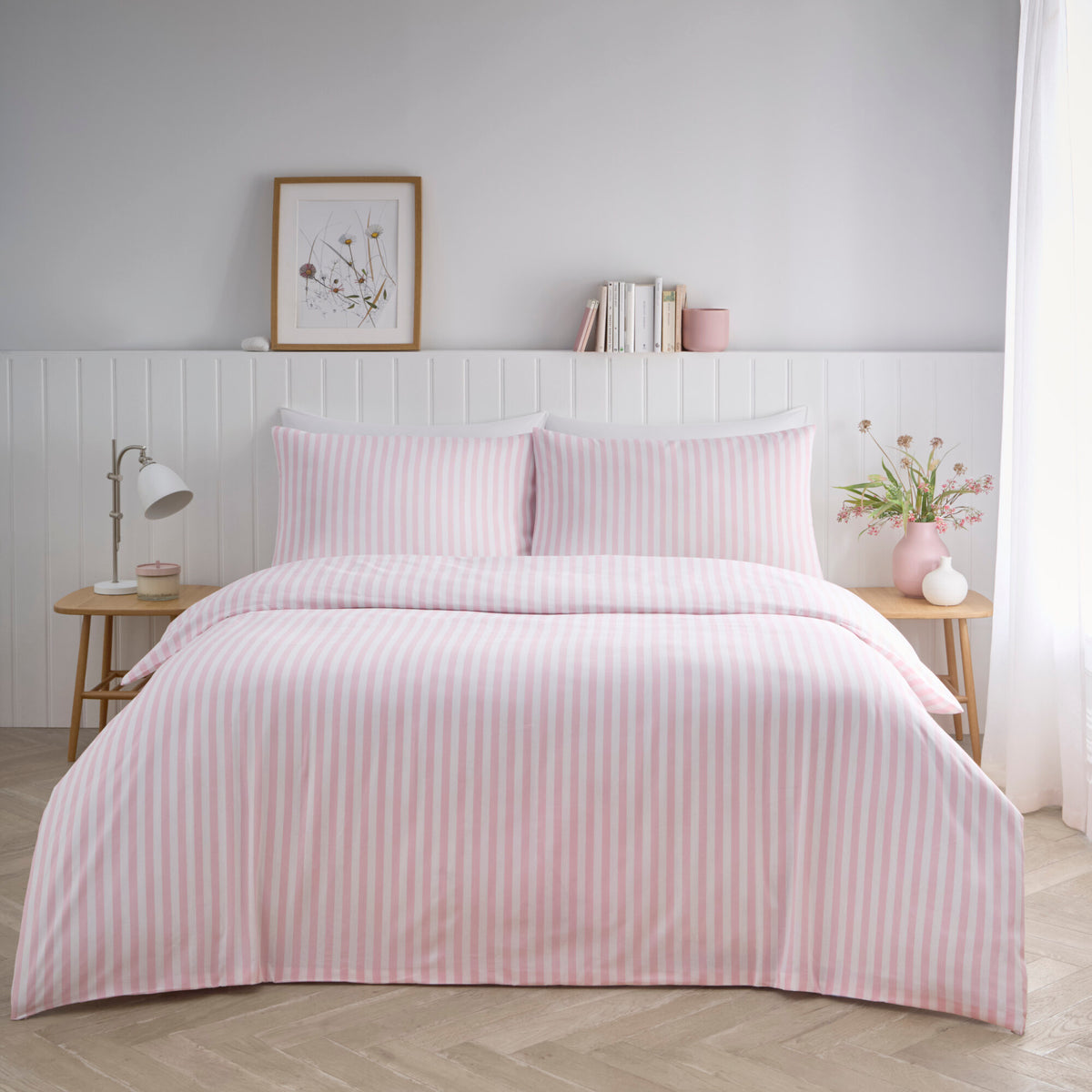 Pencil Stripe Duvet Set – Pink