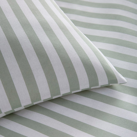 Pencil Stripe Duvet Set – Sage