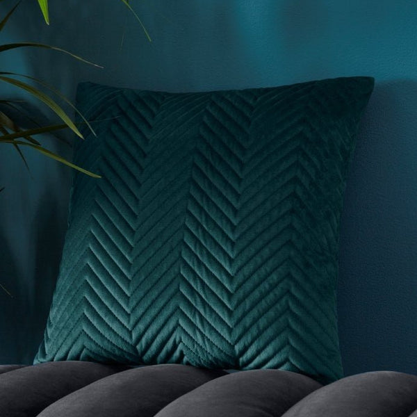 Pinsonic Filled Cushion (Teal) - Happy Linen Company