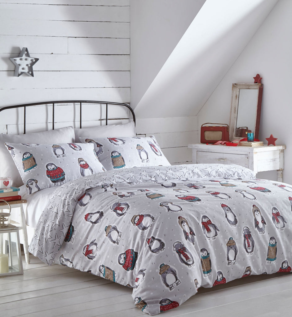 Snowy Penguins Duvet Set - Happy Linen Company