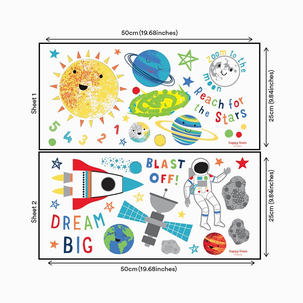 Kids Space Explorer Wall Stickers | Happy Linen Company
