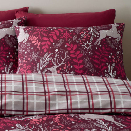 Winter Stags Bedding (Red) - Happy Linen Company