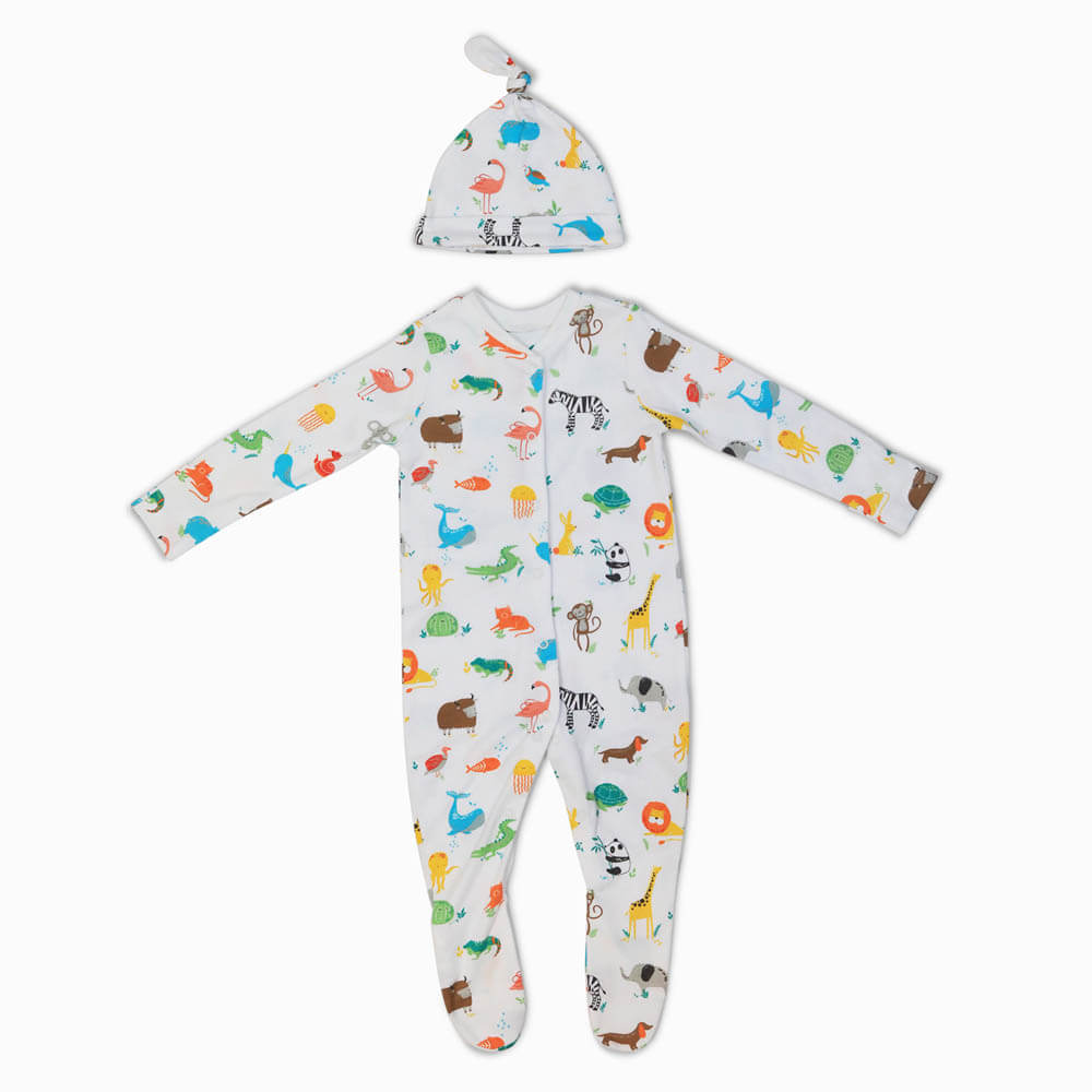 Animal Baby Sleepsuit Baby Sleepsuit - Happy Linen Company