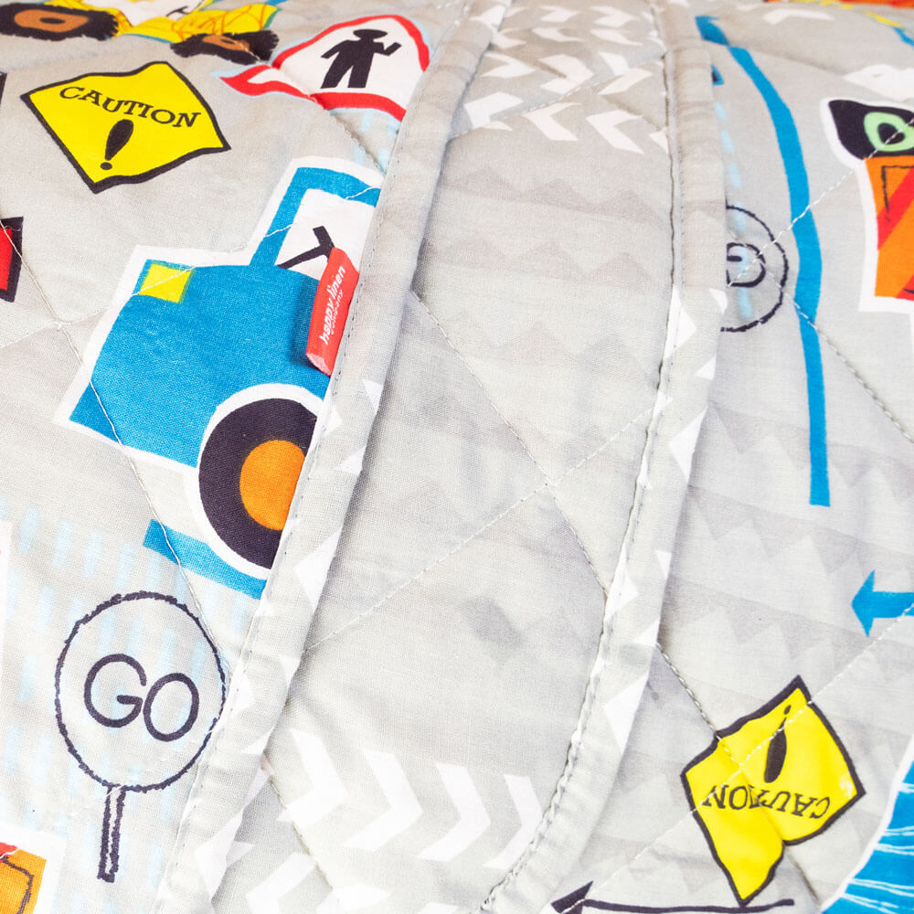 Big Diggers Quilted Throw Throw - Happy Linen Company