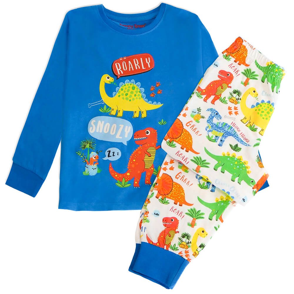 Kids Dinky Dinosaur Pyjamas | Happy Linen Company