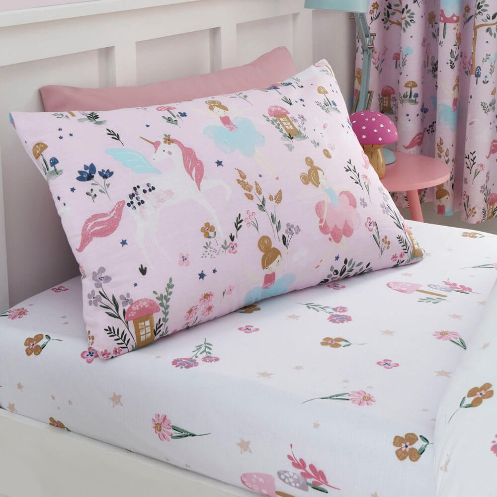 Kids Pink Enchanted Forest Bedding | Happy Linen Company