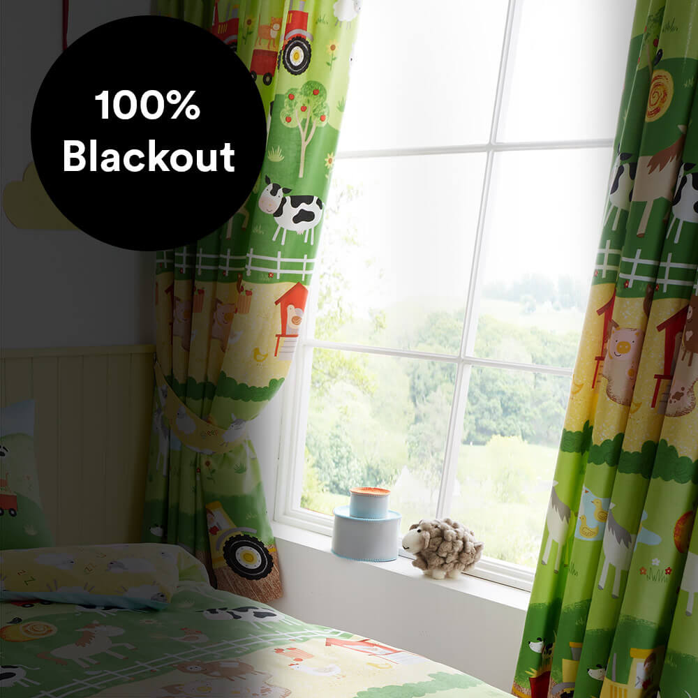 Farm Friends Thermal Blackout Curtains Curtains - Happy Linen Company