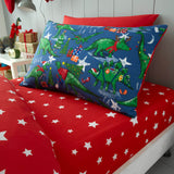 Festive Dinosaur Christmas Pillowcases (Pair) - Happy Linen Company