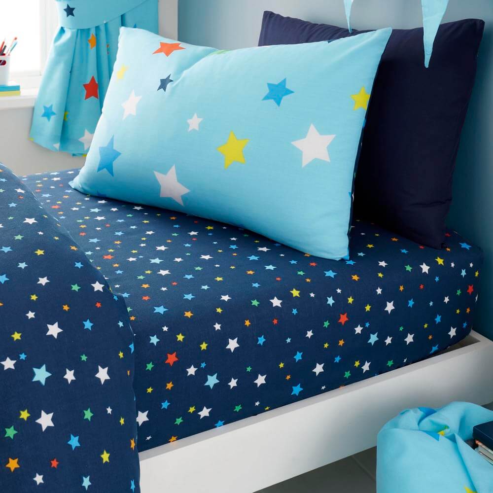 Multi Stars Pillowcase (Pair) Pillowcases - Happy Linen Company