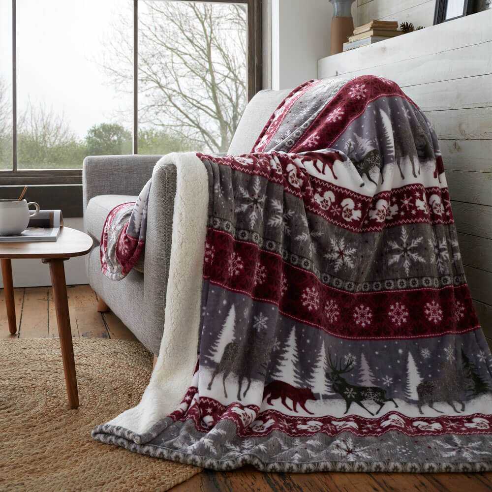 Warm Alaska Sherpa Fleece Throw - Happy Linen Company