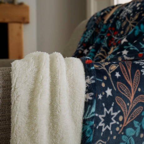 Winter Stags Sherpa Fleece Throw - Happy Linen Company
