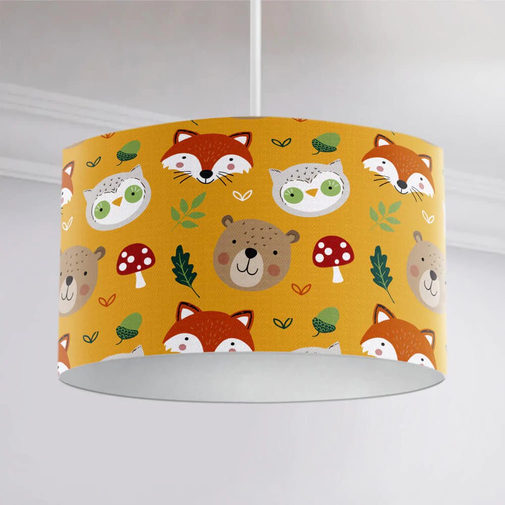 Woodland Friends Reverse Ceiling Lampshade Happy Linen Company